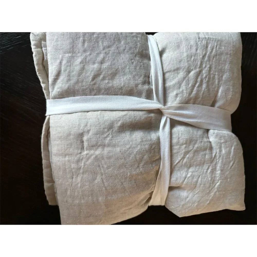 Pottery Barn‎ Flax Euro Pillow Shams Set of 2 Tufted Quilted NWT
